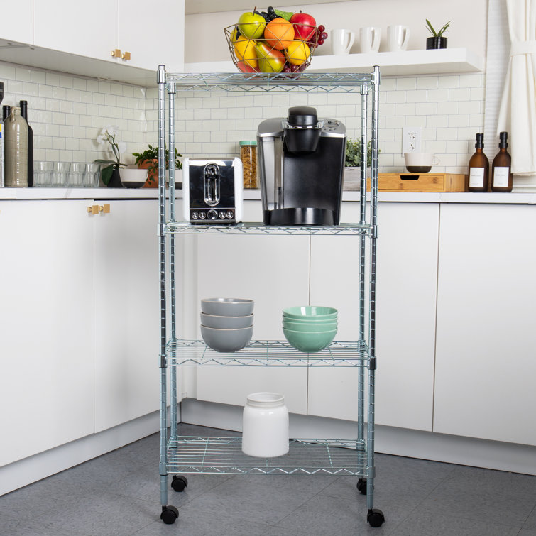 Metal shelving deals unit with wheels